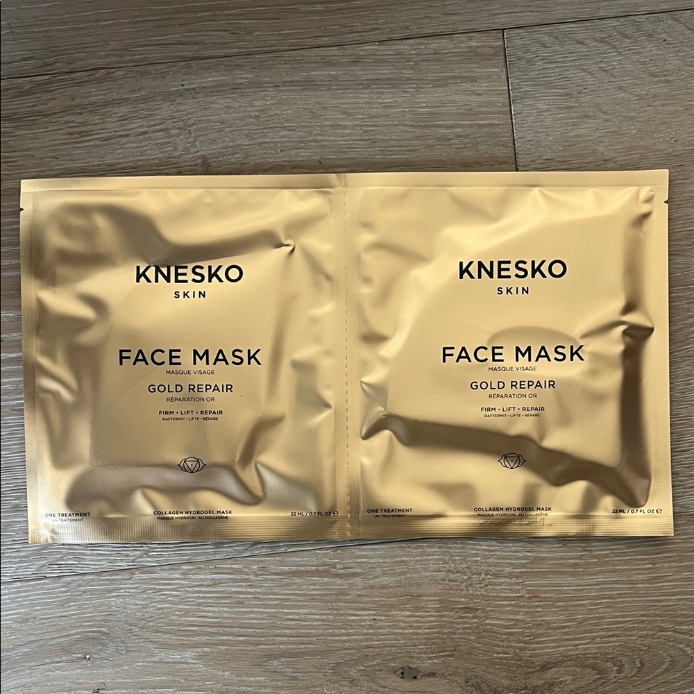 Two Knesko Gold Repair Face Mask